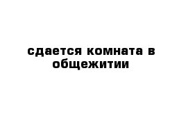 сдается комната в общежитии